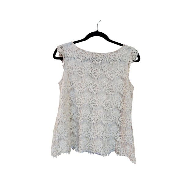 The Limited Lace Sleeveless Blouse Scandal Collection  With Back Zipper & Scallo - Picture 1 of 2